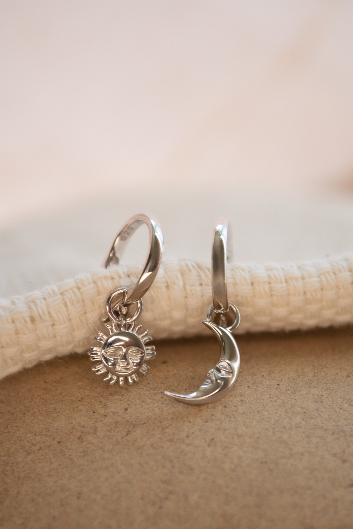 Sun & Moon Face Hoop Earrings *New Design*