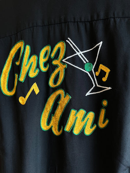 Vintage 1950’s “Chez Ami” Loop Collar Chainstitch Bowling Shirt