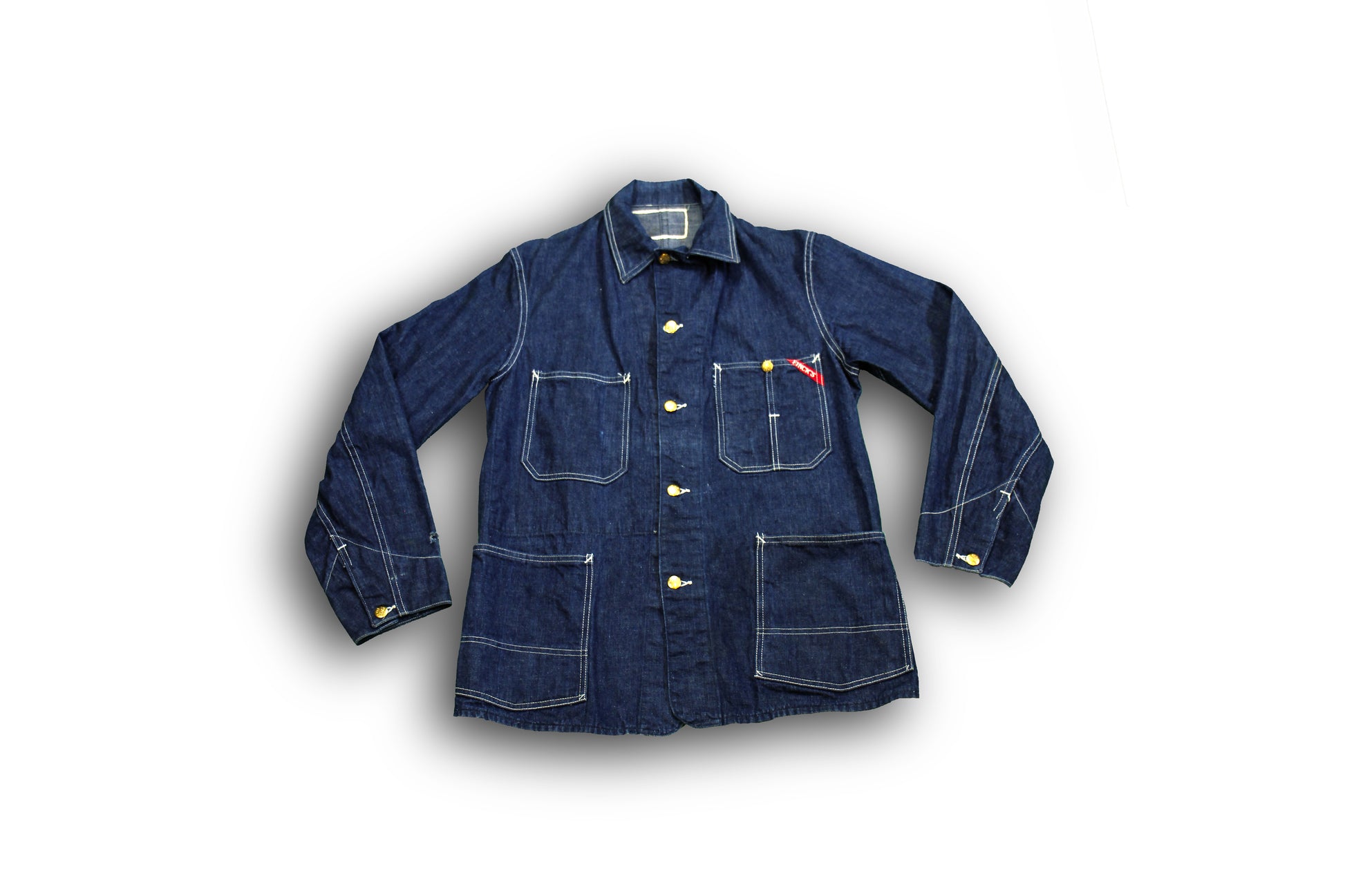 Vintage 1940s Finck’s Red Bar Denim Work Coat - La Lovely Vintage 