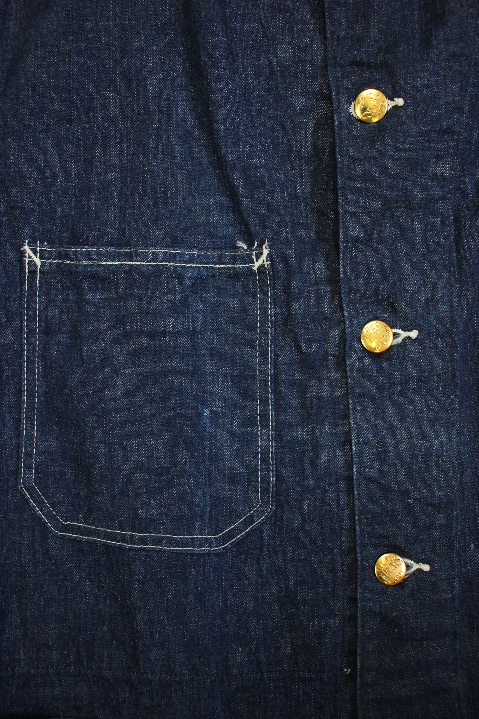 Vintage 1940s Finck’s Red Bar Denim Work Coat - La Lovely Vintage 