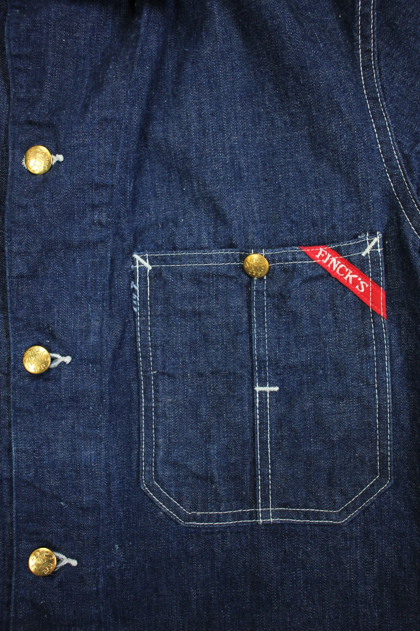 Vintage 1940s Finck’s Red Bar Denim Work Coat - La Lovely Vintage 
