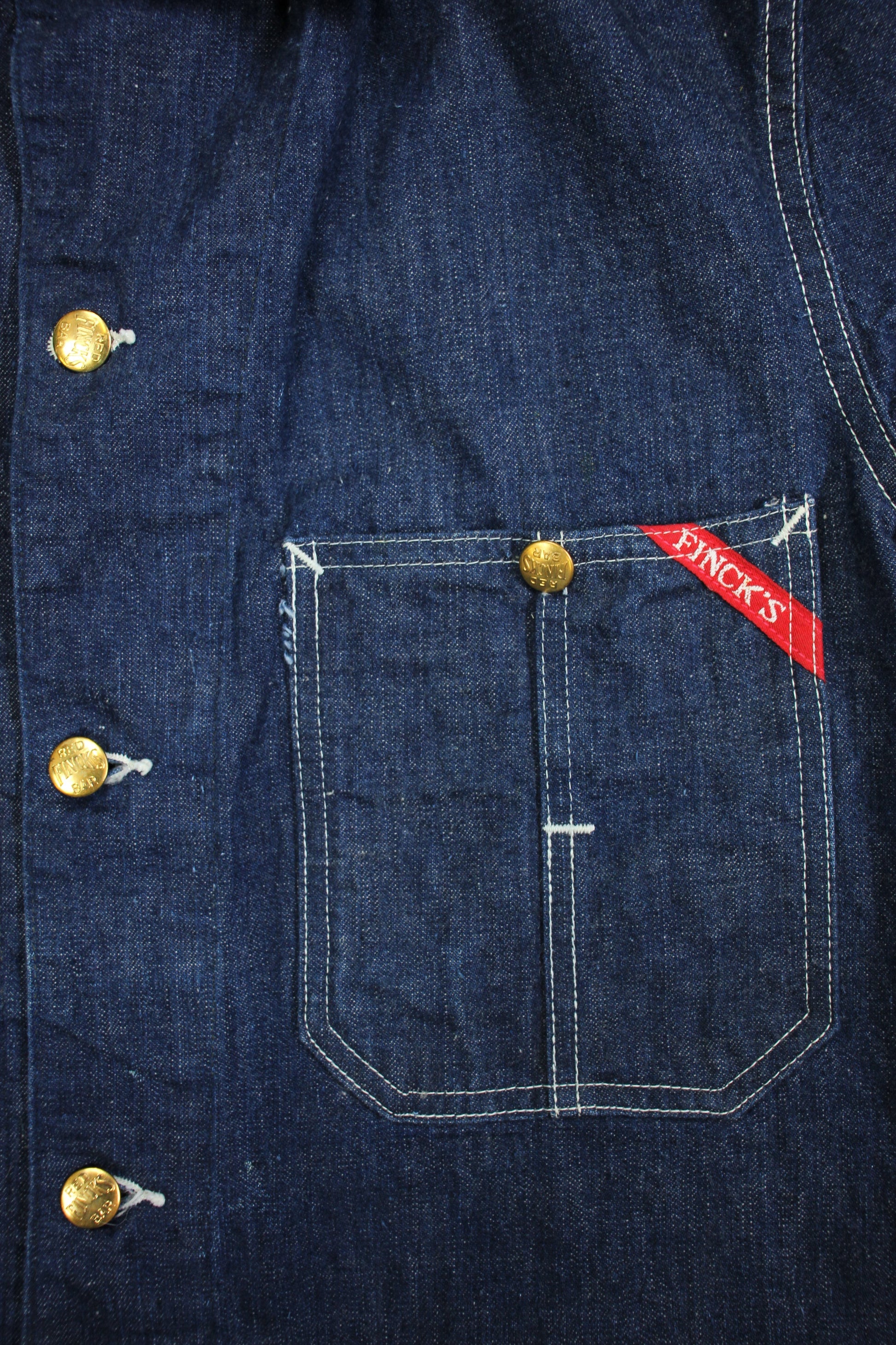 Vintage 1940s Finck’s Red Bar Denim Work Coat - La Lovely Vintage 