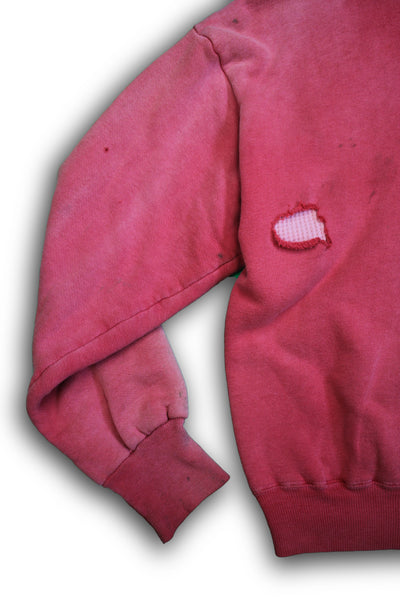 Vintage 1950/1960’s Faded Red Thermal Zip-up Hooded Sweatshirt