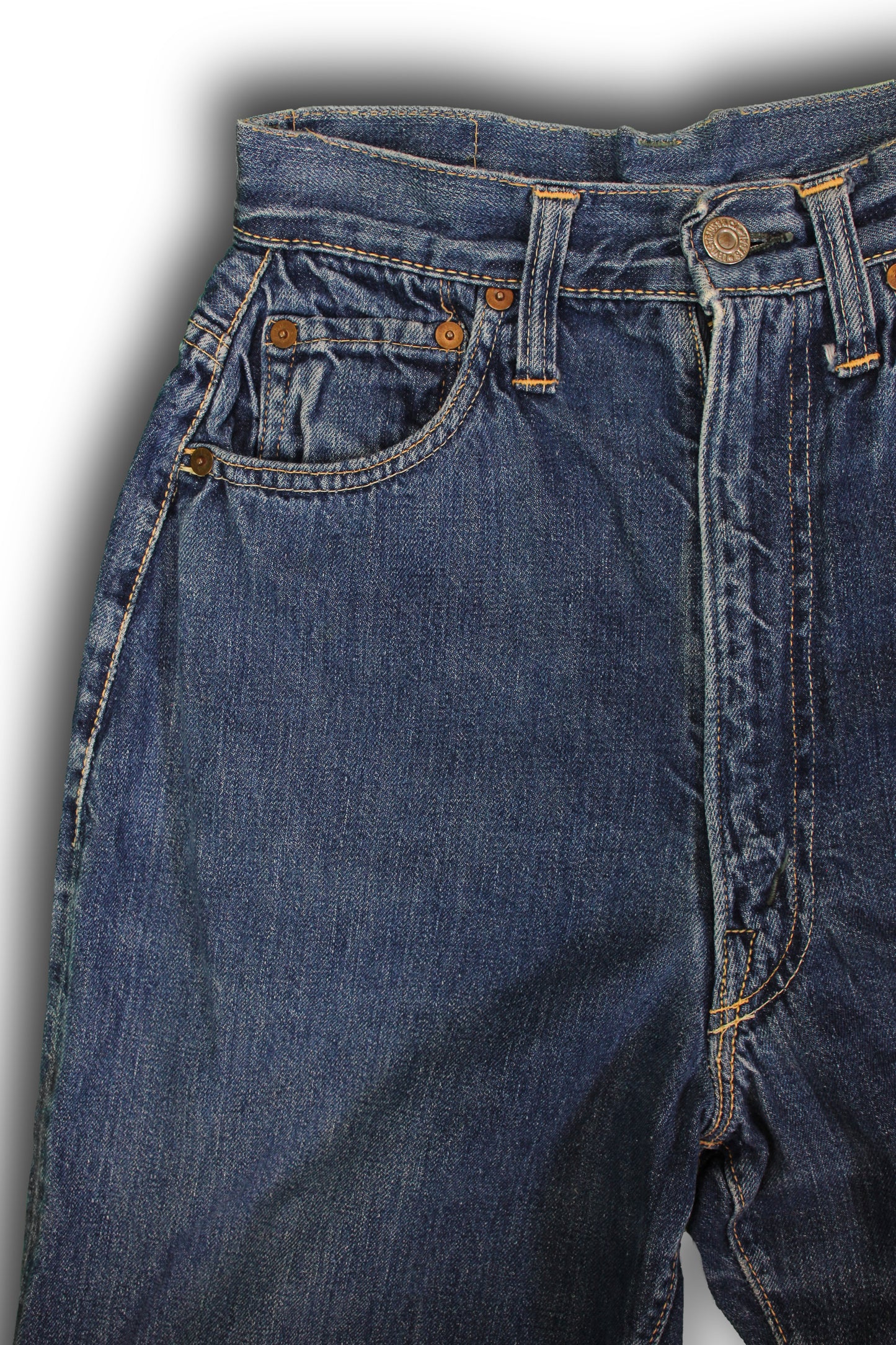 Vintage 1950s Levi's “Big E” Hidden Rivet 701 Selvedge Denim Jeans - La Lovely Vintage 