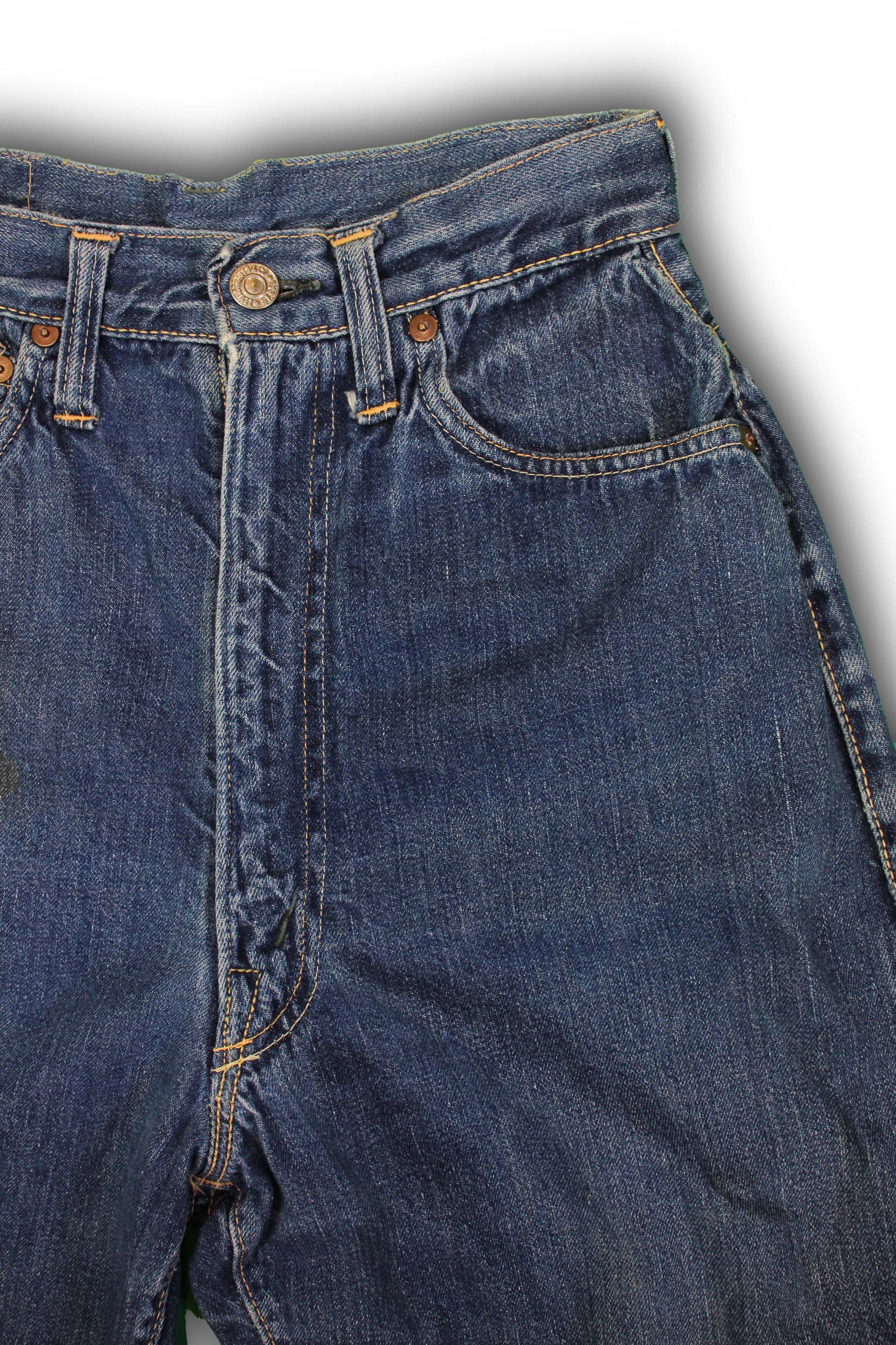 Vintage 1950s Levi's “Big E” Hidden Rivet 701 Selvedge Denim Jeans - La Lovely Vintage 