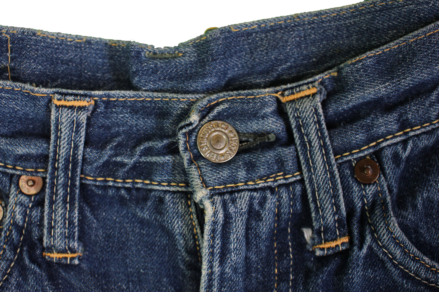 Vintage 1950s Levi's “Big E” Hidden Rivet 701 Selvedge Denim Jeans - La Lovely Vintage 