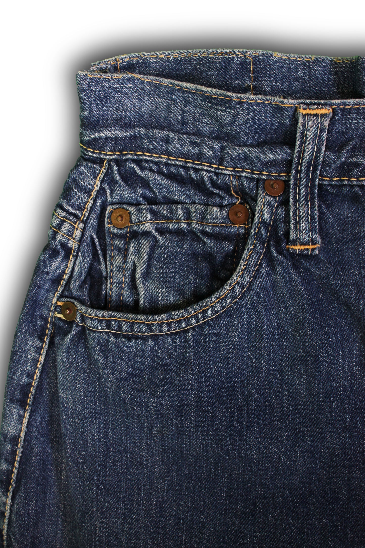 Vintage 1950s Levi's “Big E” Hidden Rivet 701 Selvedge Denim Jeans - La Lovely Vintage 