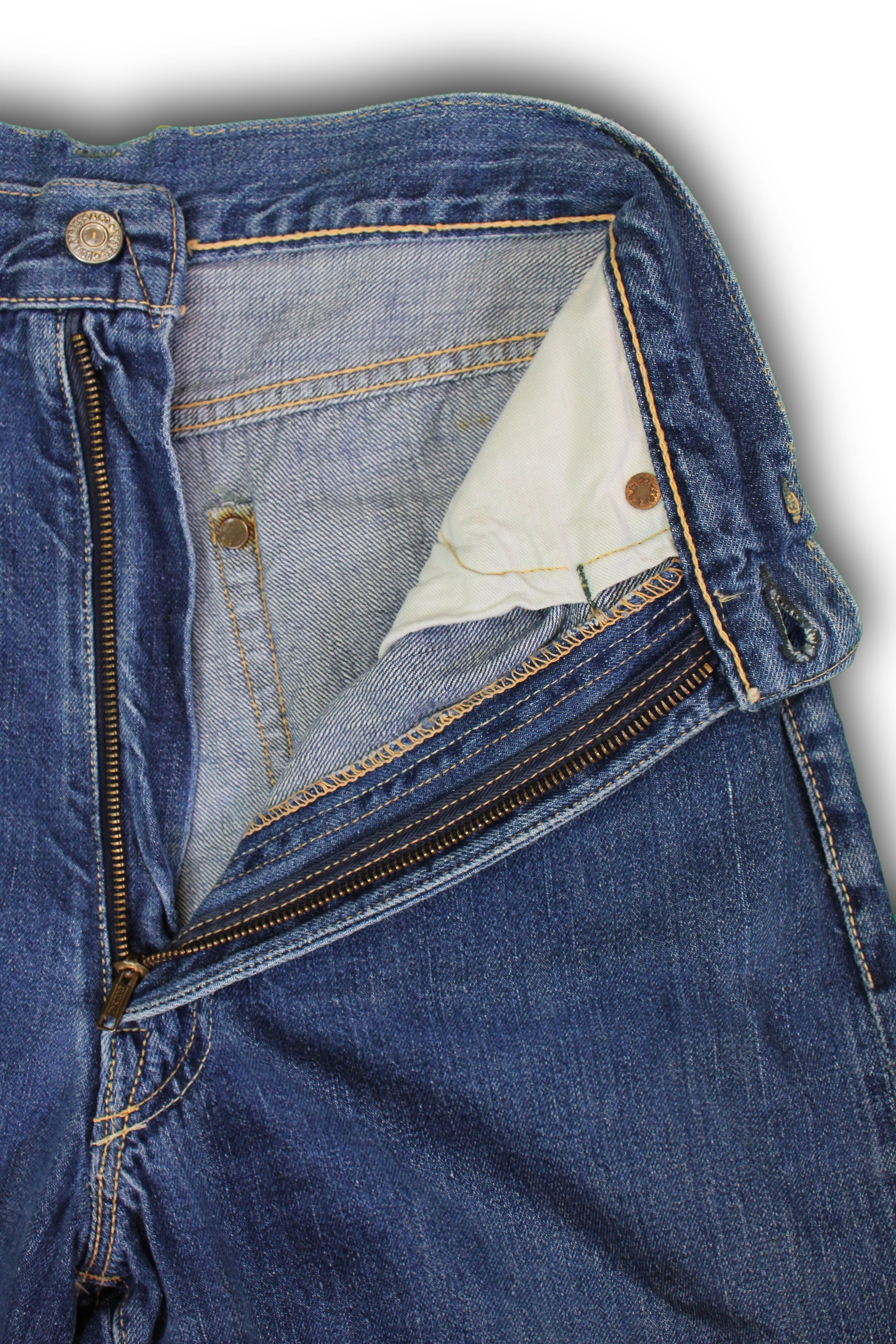 Vintage 1950s Levi's “Big E” Hidden Rivet 701 Selvedge Denim Jeans - La Lovely Vintage 