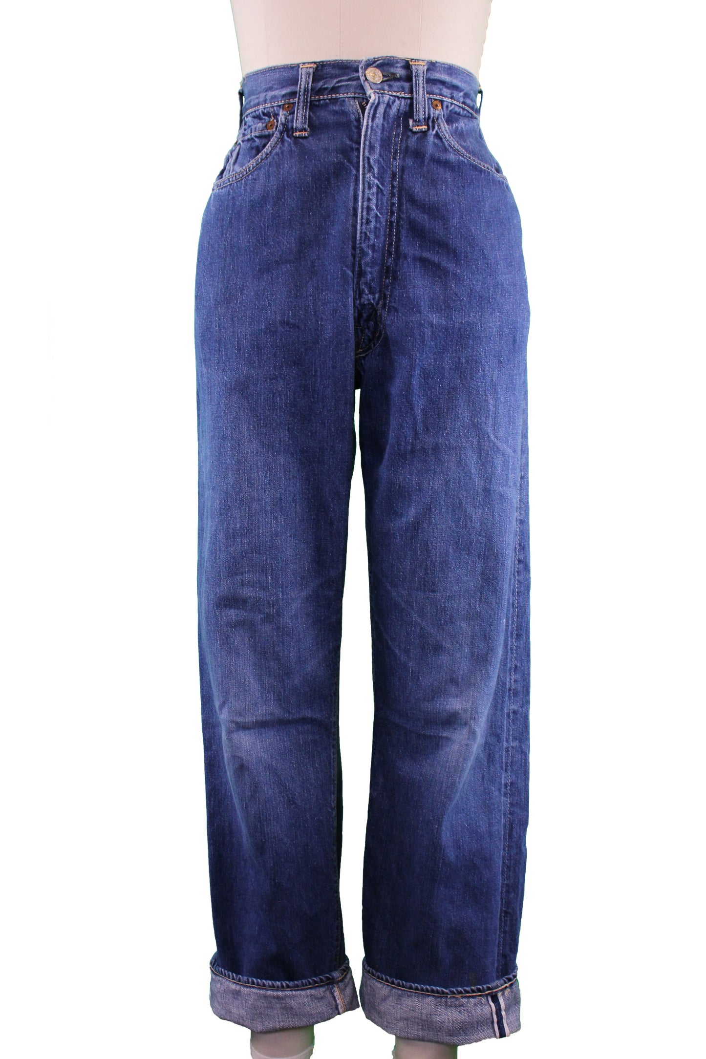 Vintage 1950s Levi's “Big E” Hidden Rivet 701 Selvedge Denim Jeans - La Lovely Vintage 