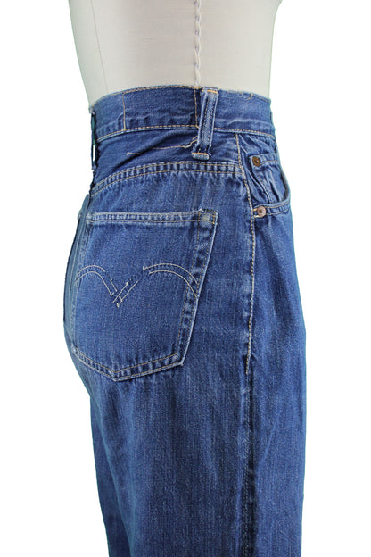 Vintage 1950s Levi's “Big E” Hidden Rivet 701 Selvedge Denim Jeans - La Lovely Vintage 