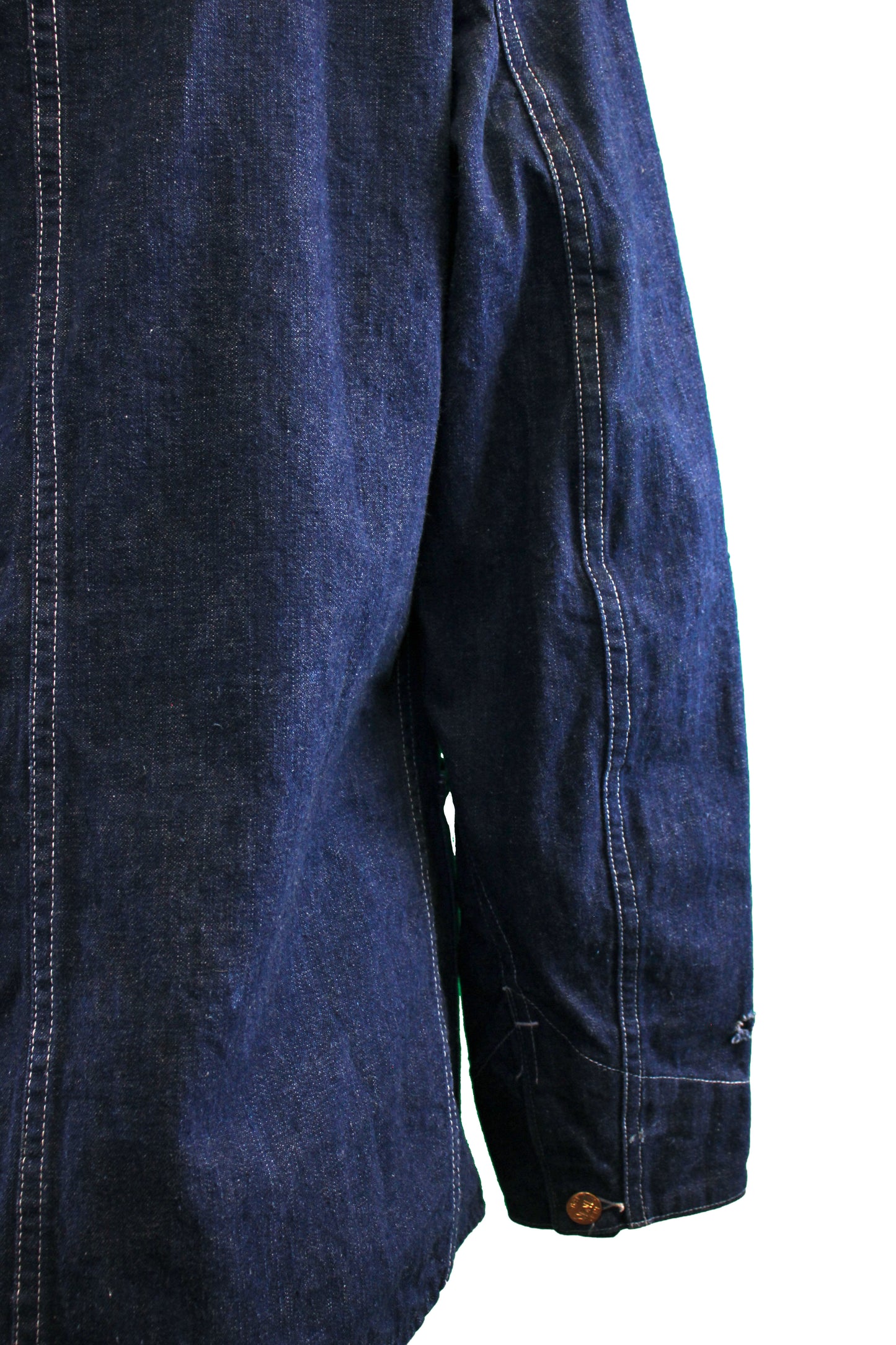 Vintage 1940s Finck’s Red Bar Denim Work Coat - La Lovely Vintage 