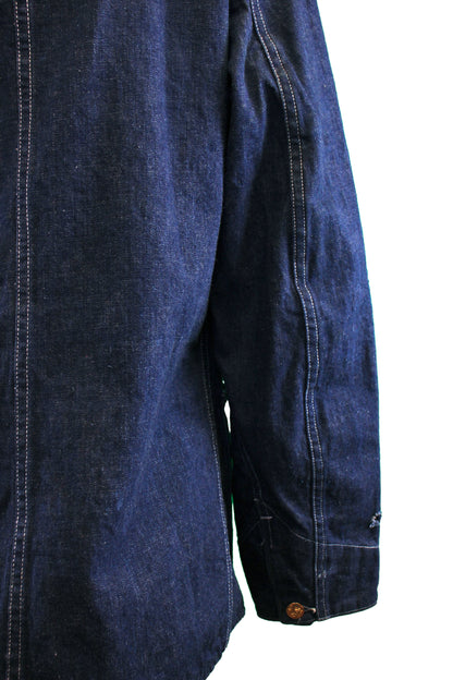 Vintage 1940s Finck’s Red Bar Denim Work Coat - La Lovely Vintage 