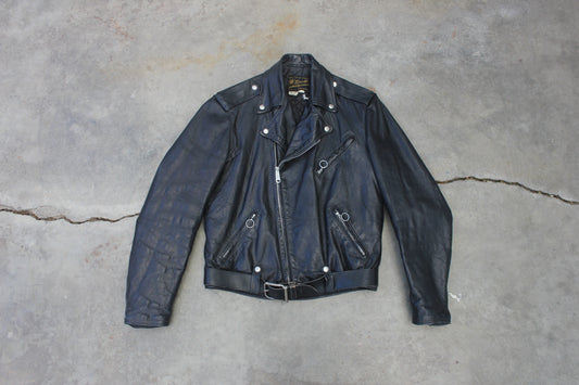 Vintage 1960s Brooks Gold Label Leather Motorcycle Jacket - La Lovely Vintage 