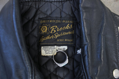 Vintage 1960s Brooks Gold Label Leather Motorcycle Jacket - La Lovely Vintage 
