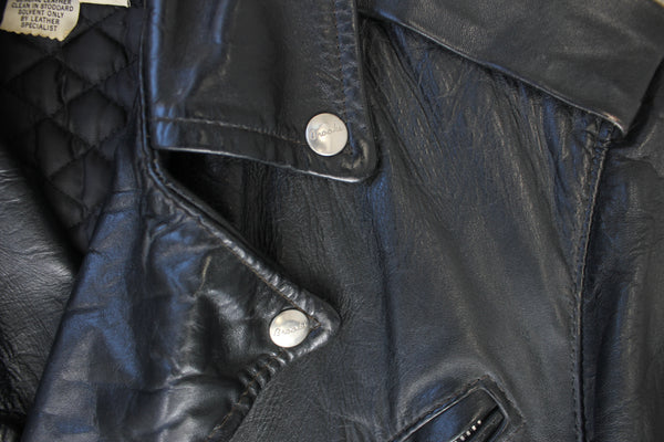Vintage 1960s Brooks Gold Label Leather Motorcycle Jacket - La Lovely Vintage 