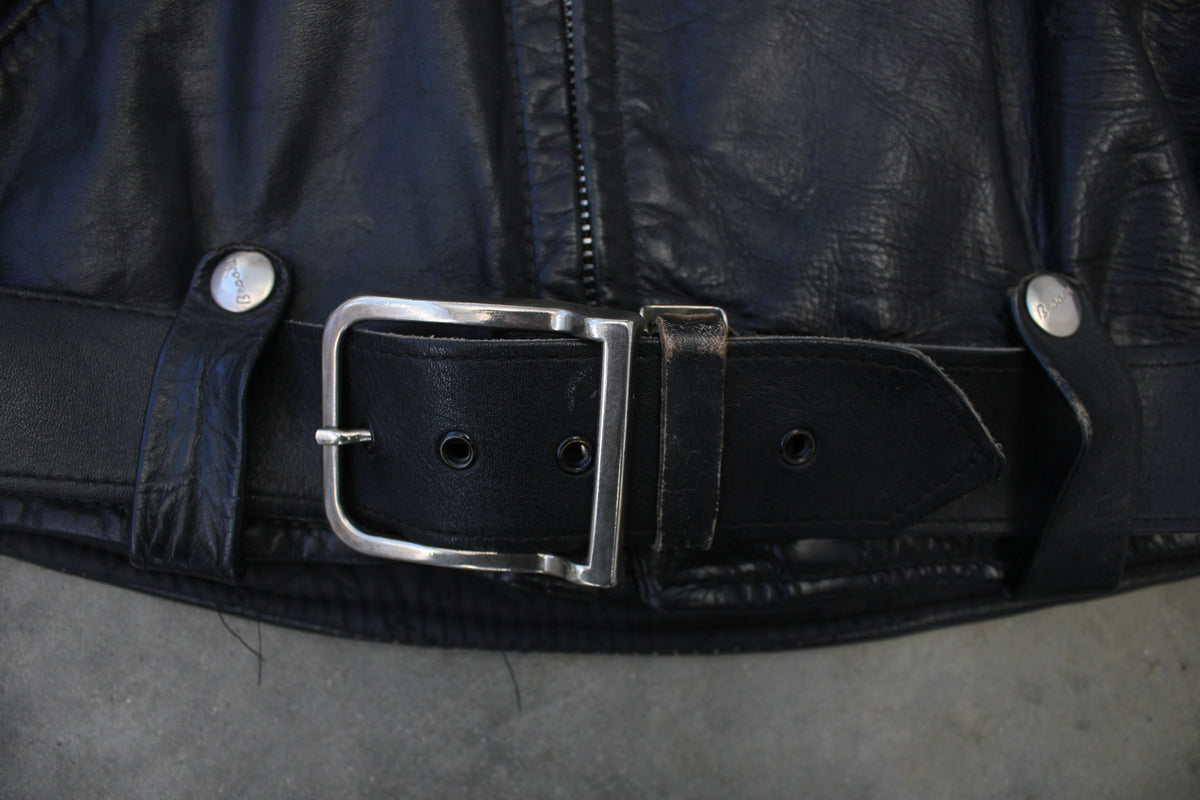 Vintage 1960s Brooks Gold Label Leather Motorcycle Jacket - La Lovely Vintage 