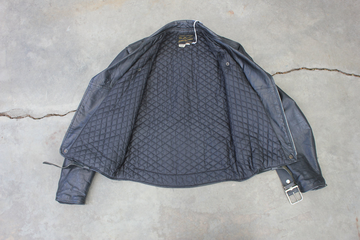 Vintage 1960s Brooks Gold Label Leather Motorcycle Jacket - La Lovely Vintage 