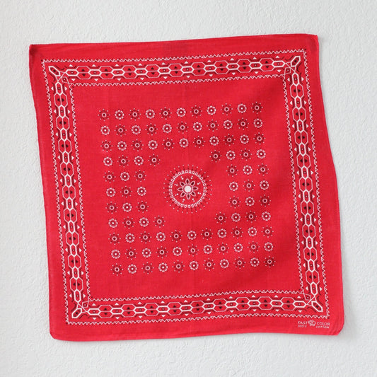 Vintage Single Selvedge Red Trunk Up Elephant Brand  Bandana - La Lovely Vintage 