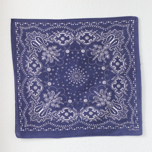 Vintage Single Selvedge Indigo Trunk Up Elephant Brand  Bandana - La Lovely Vintage 