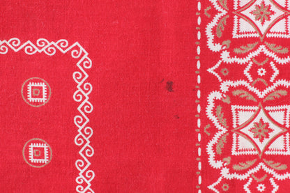 Vintage 40's Single Selvedge Elephant Brand Trunk Down Red & Gold Bandana - La Lovely Vintage 