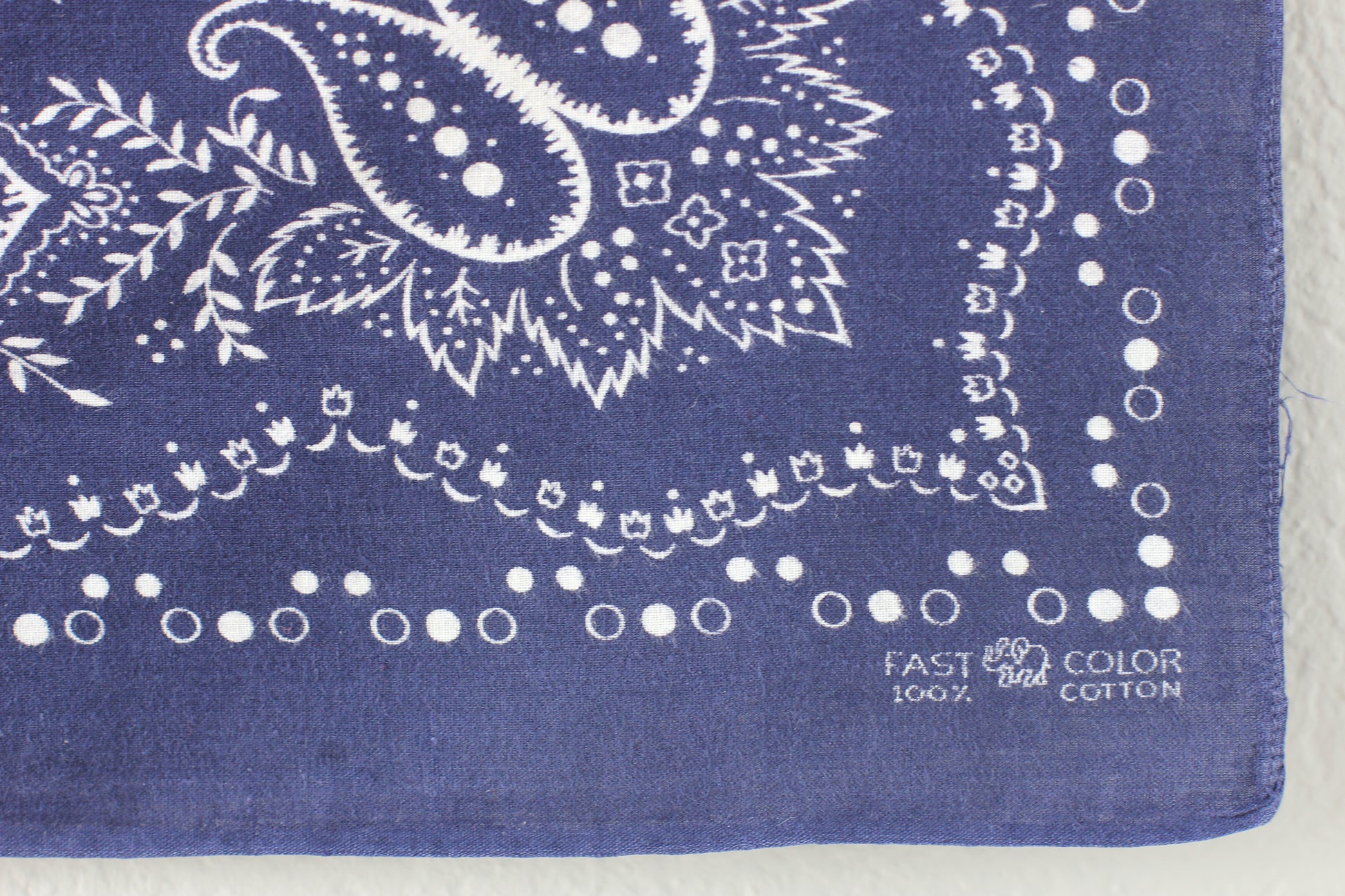 Vintage Single Selvedge Indigo Trunk Up Elephant Brand  Bandana - La Lovely Vintage 
