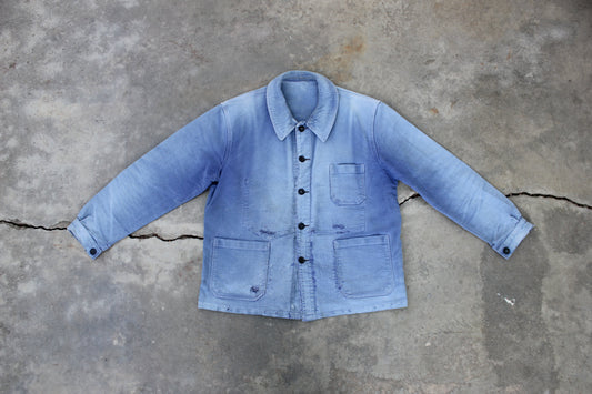 Vintage French Workwear Moleskin Chore Coat - La Lovely Vintage 
