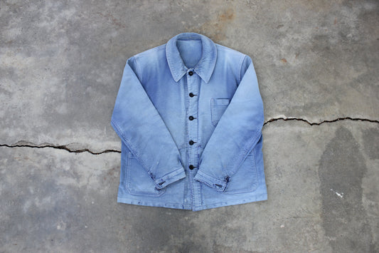 Vintage French Workwear Moleskin Chore Coat - La Lovely Vintage 