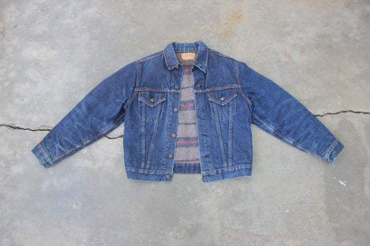 Vintage 1960's Big E Levi's Type III Troy Blanket Lined Denim Trucker Jacket - La Lovely Vintage 