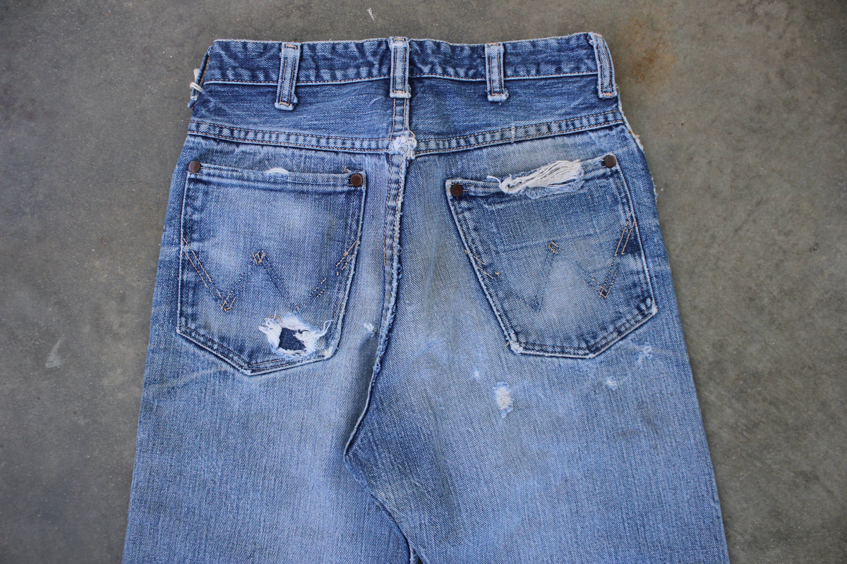 Vintage 1950's Wrangler Blue Bell Denim Jeans 24x28 #1 - La Lovely Vintage 