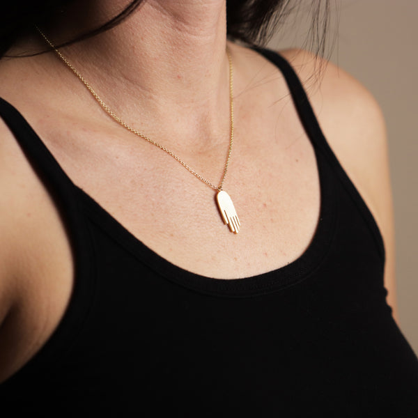 Gold Hamsa Divine Hand Protection Necklace by La Lovely