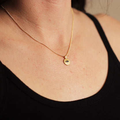 Round All Seeing Eye Necklace Pendant - La Lovely Vintage 