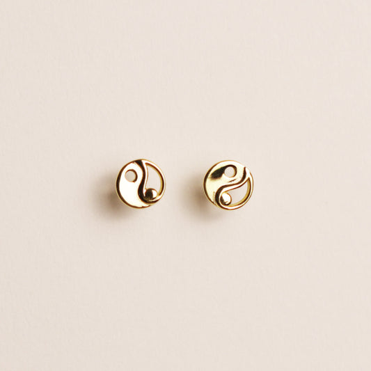 Yin Yang Stud Earrings by La Lovely Vintage - La Lovely Vintage 