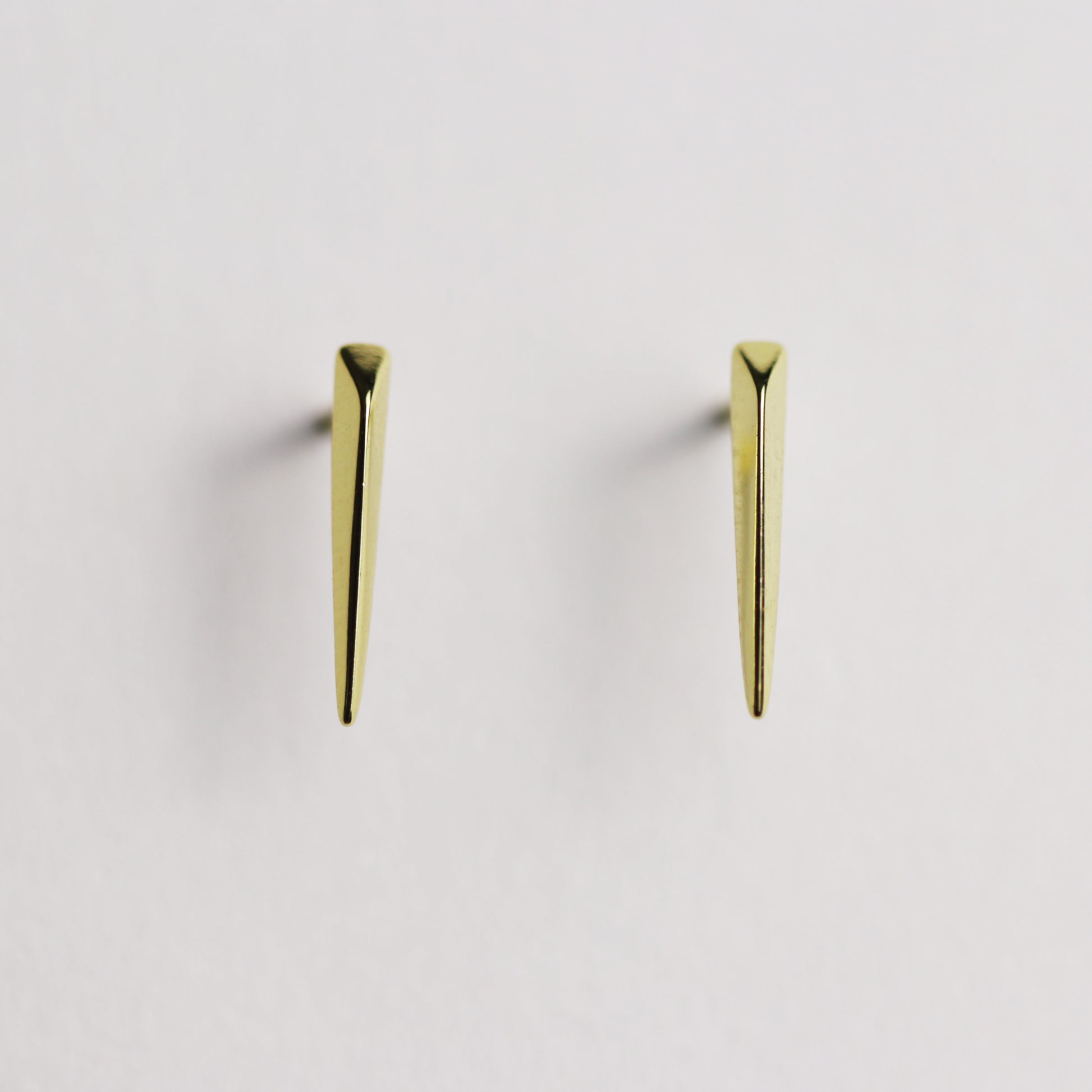 Gold Spiked Bar Stud Earrings By La Lovely Vintage - La Lovely Vintage 