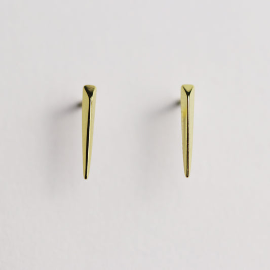 Gold Spiked Bar Stud Earrings By La Lovely Vintage - La Lovely Vintage 