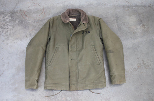Vintage 1940s-1950’s U.S. Navy Alpaca-lined N-1 Deck Jacket - La Lovely Vintage 