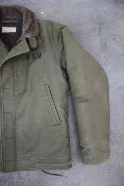 Vintage 1940s-1950’s U.S. Navy Alpaca-lined N-1 Deck Jacket - La Lovely Vintage 