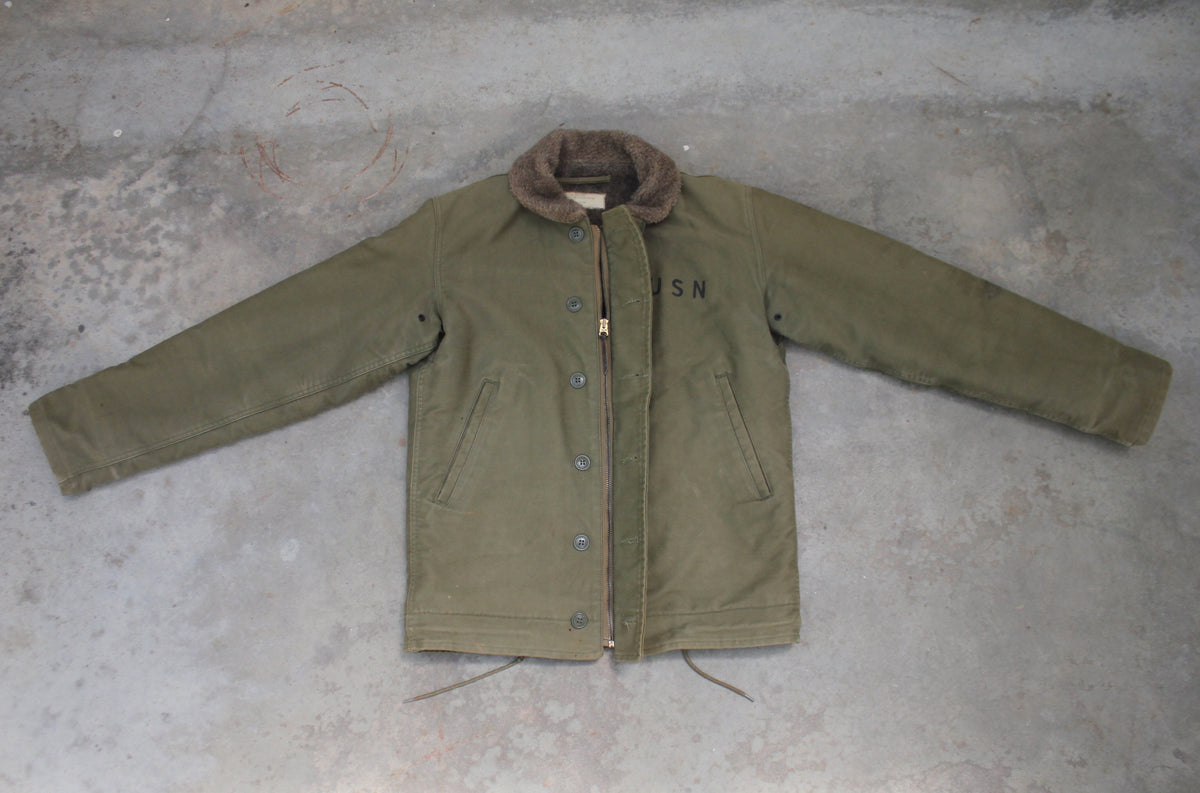 Vintage 1940s-1950’s U.S. Navy Alpaca-lined N-1 Deck Jacket - La Lovely Vintage 