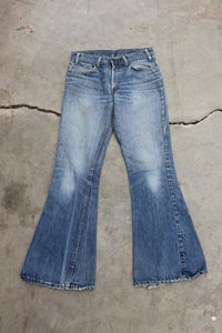 1960's Levi's 646 Big E  High Rise Bellbottom Leg Denim 60s 70s