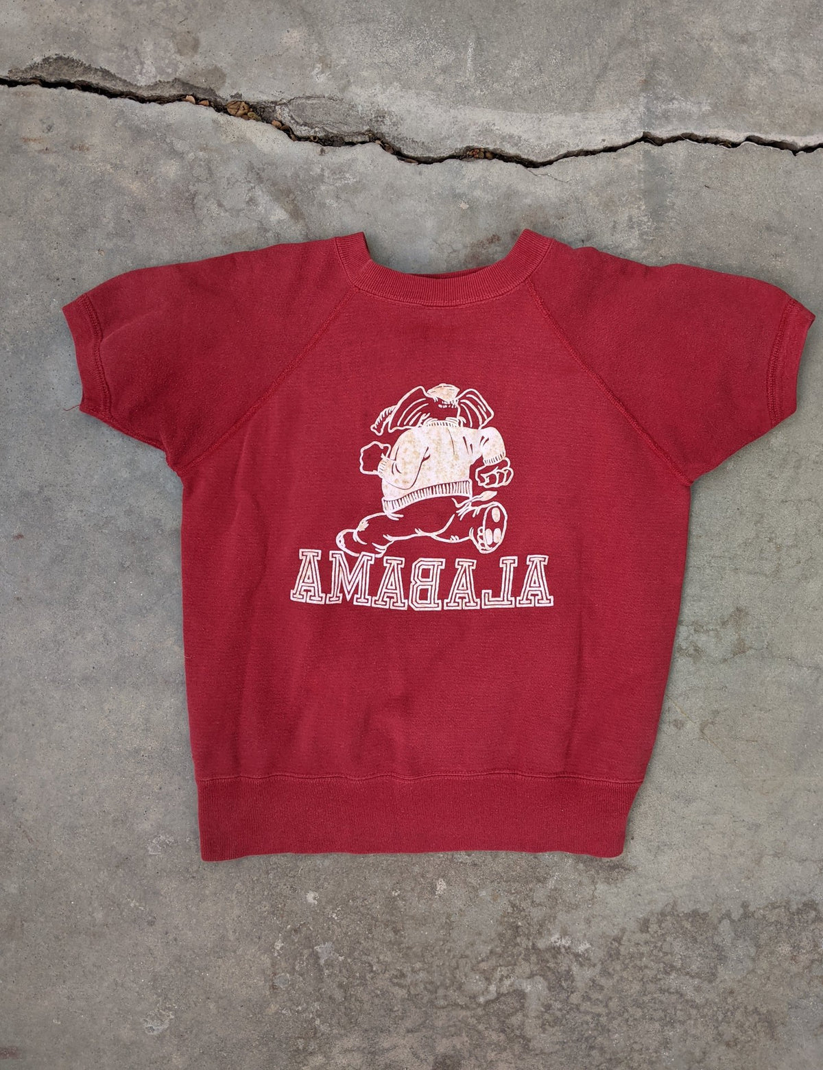 Vintage Burgundy 1960’s Alabama Short-Sleeved Sweatshirt - La Lovely Vintage 