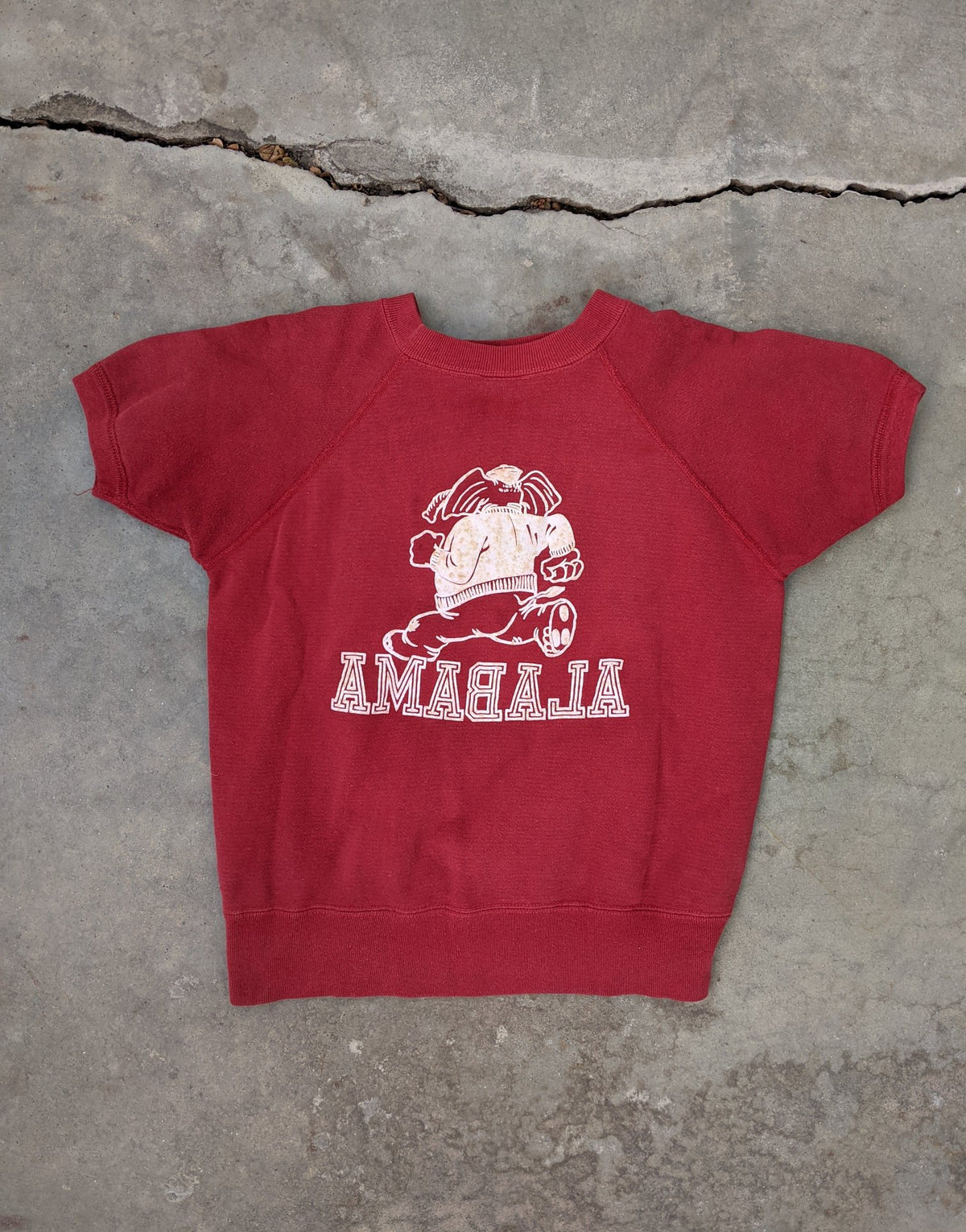 Vintage Burgundy 1960’s Alabama Short-Sleeved Sweatshirt - La Lovely Vintage 