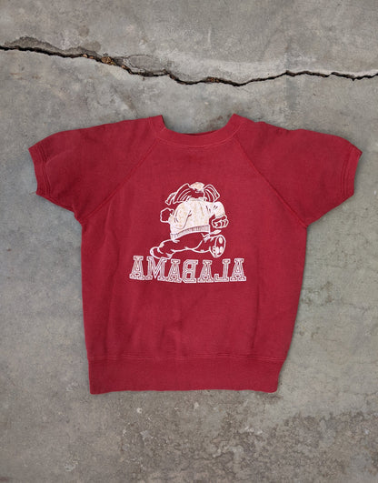 Vintage Burgundy 1960’s Alabama Short-Sleeved Sweatshirt - La Lovely Vintage 