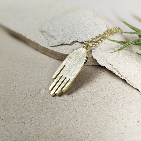 Gold Hamsa Divine Hand Protection Necklace by La Lovely Vintage