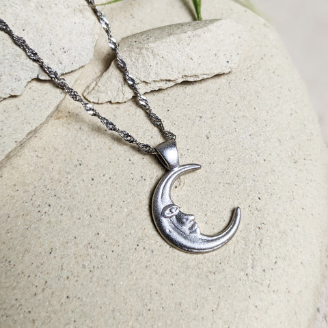 Crescent Moon Man Necklace By La Lovely