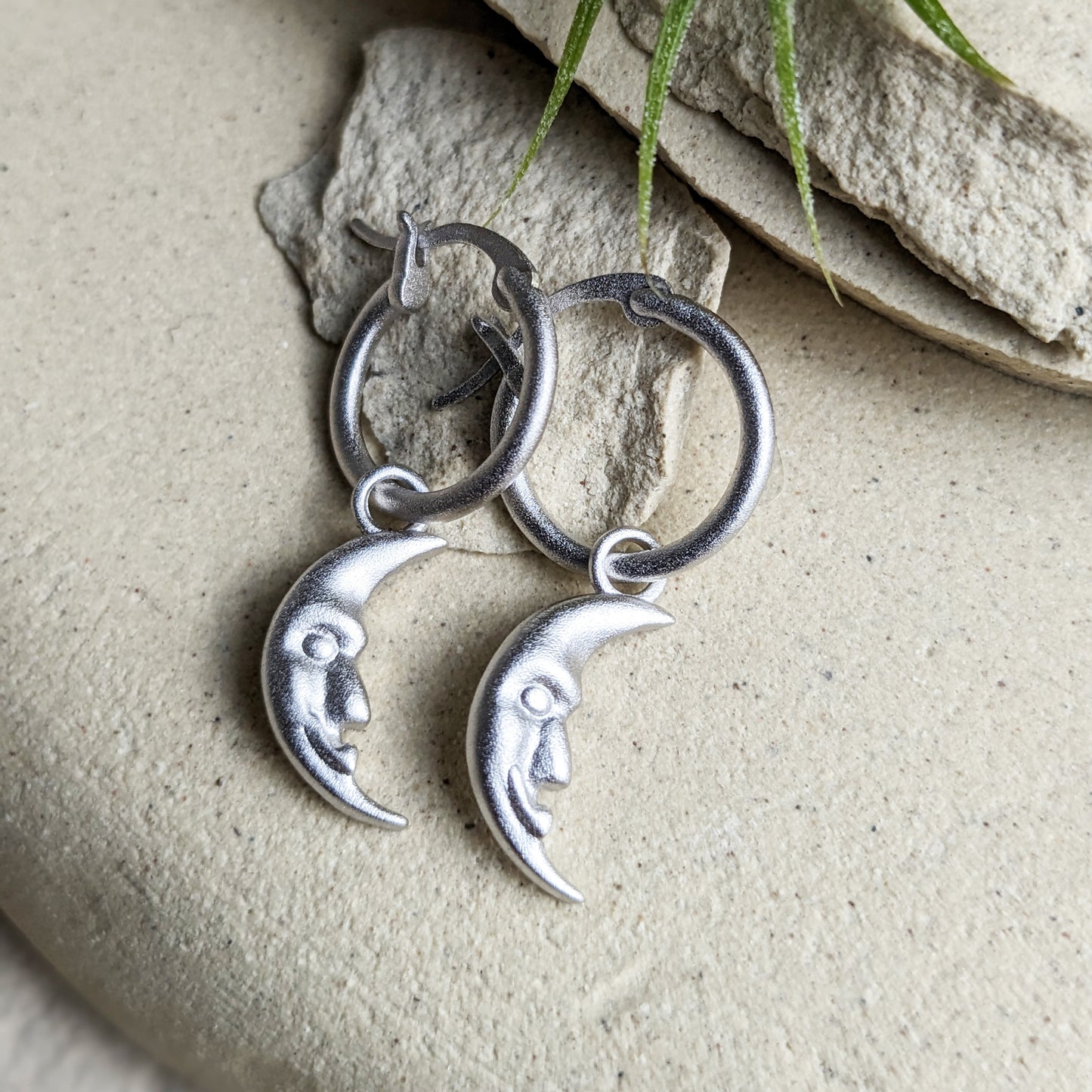 Crescent Moon Hoop Earrings by La Lovely - La Lovely Vintage 
