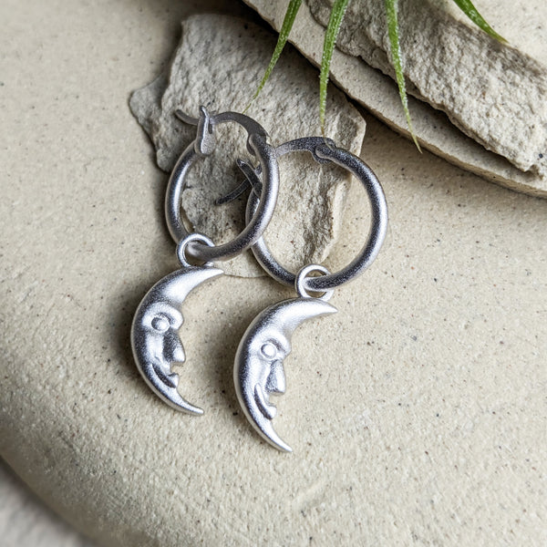 Crescent Moon Hoop Earrings by La Lovely
