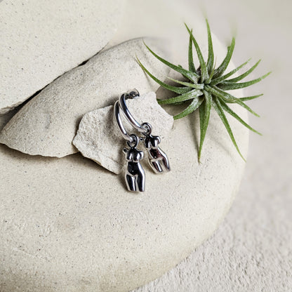 Body Form Divine Feminine Hoop Earrings - La Lovely Vintage 