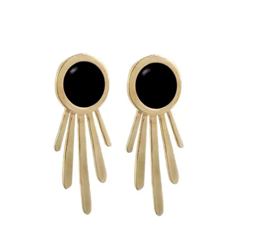 Therese Kuempel Designs - Large Onyx Burst Earrings - La Lovely Vintage 