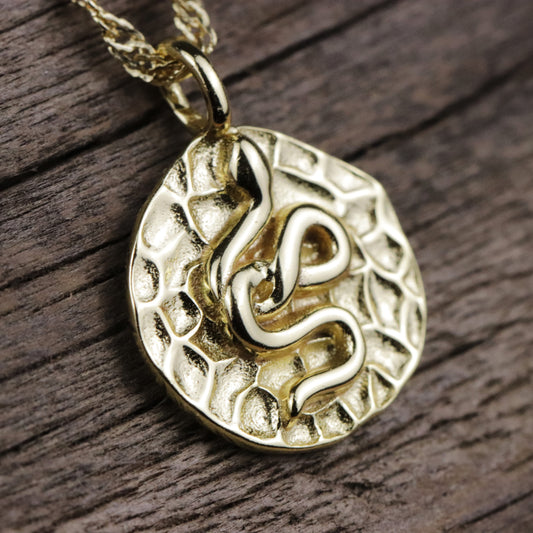 Gold Snake Pendant Necklace - La Lovely Vintage 