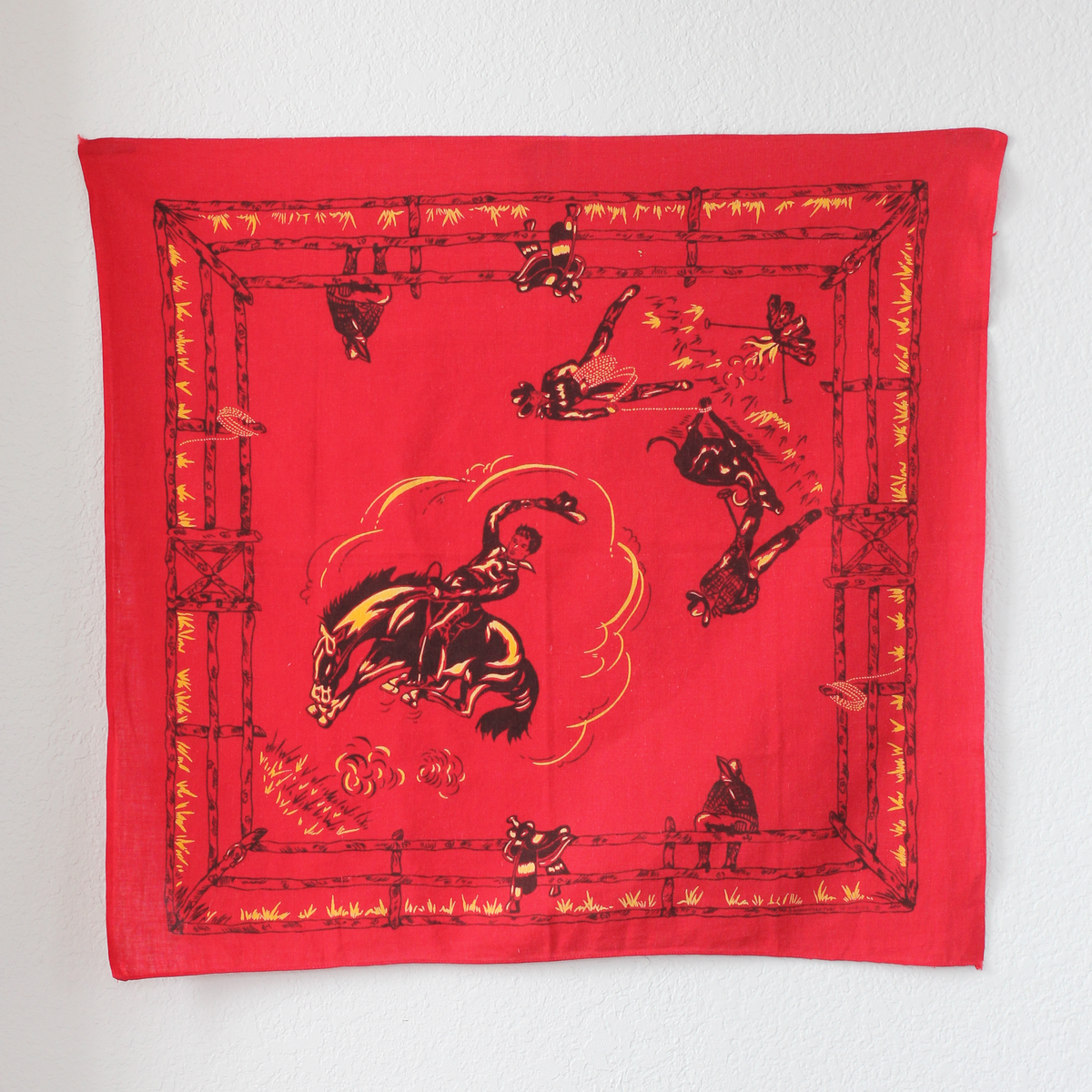 Vintage 1940's Double Selvedge Cowboy Bandana - La Lovely Vintage 