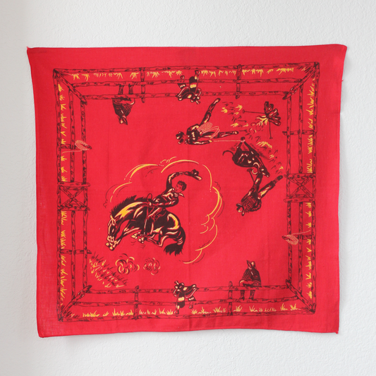 Vintage 1940's Double Selvedge Cowboy Bandana - La Lovely Vintage 